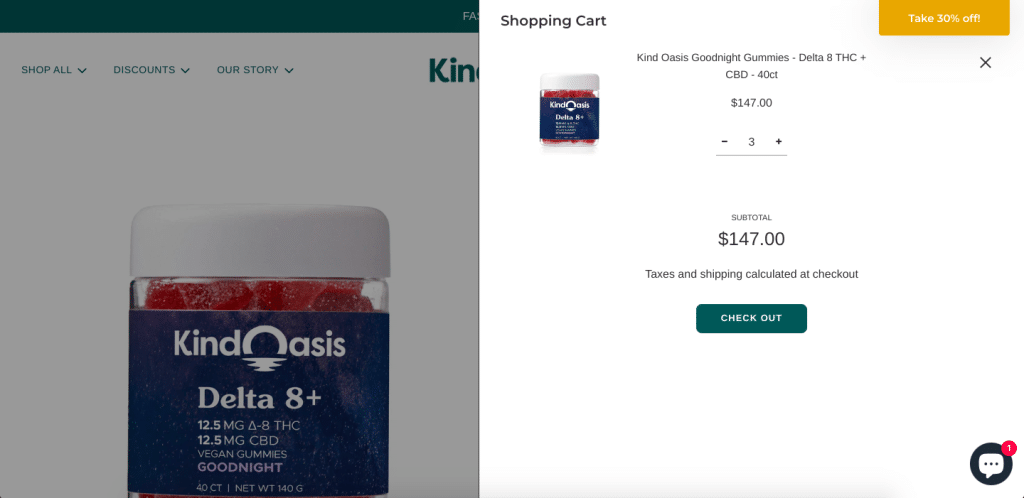 Instruction on how to apply Kind Oasis CBD discount code
